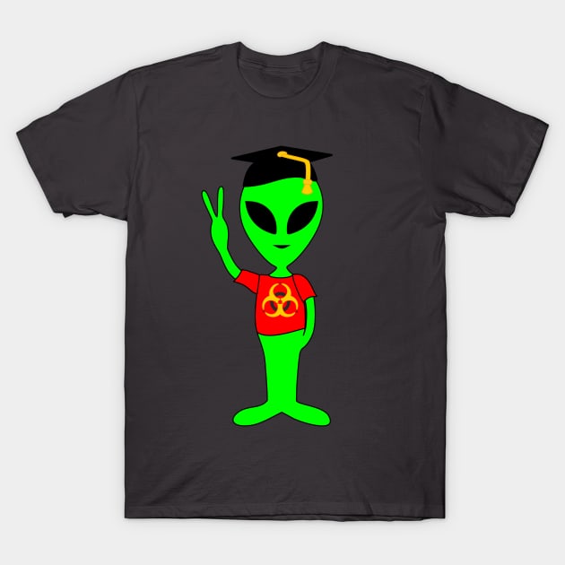 Peace Alien - College Student - Bioazard T-Shirt T-Shirt by EDDArt